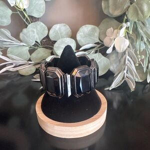 Judith Leiber Black Faceted Crystal Link Bracelet